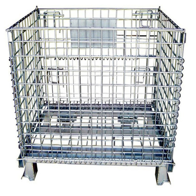 Metal empilhável de dobramento da caixa de Q235 Mesh Pallet Cages Warehouse Grid