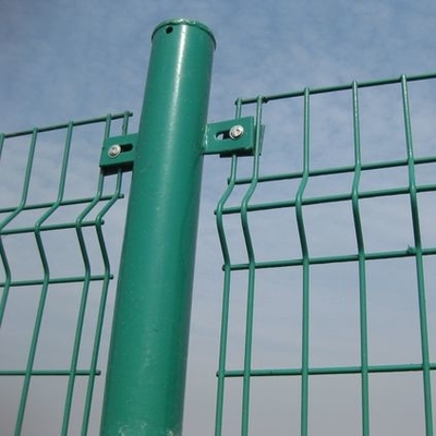 Verde galvanizado de Mesh Fence With Square Post RAL 6005 do fio do aço 3D
