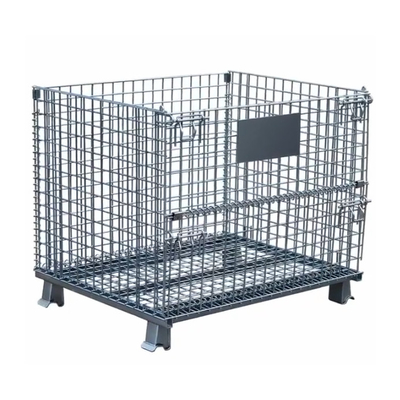 700kg galvanizado Mesh Pallet Cages For Warehouse empilhável