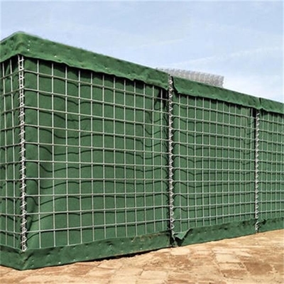 O PVC da barreira de Hesco da parede de Olive Green Gabion Military Sand revestiu 300g/M2